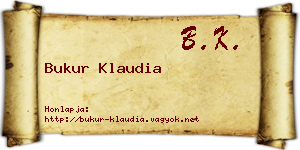 Bukur Klaudia névjegykártya